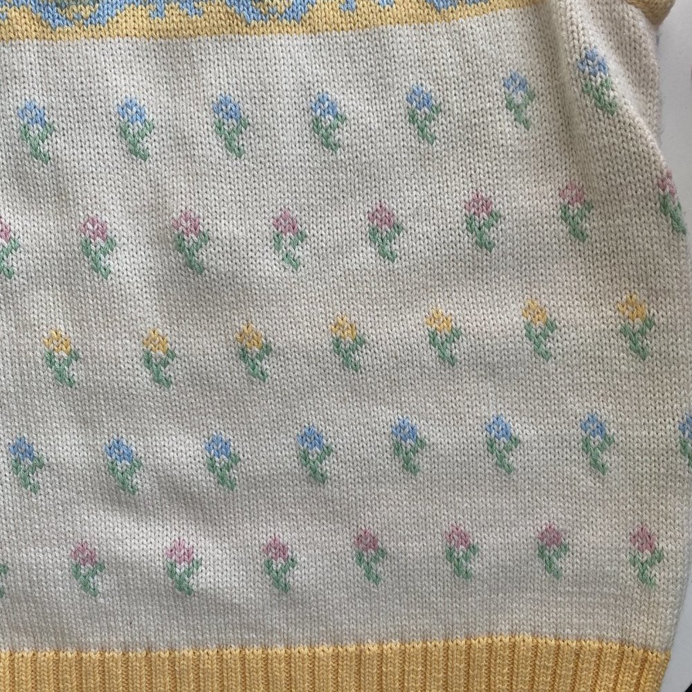 Vintage Hand-Embroidered Funky Floral Sweater Vest - Picture 8 of 8